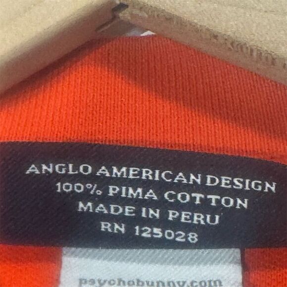 Psycho Bunny Men’s Polo Shirt Size 4 Red Pima Cotton Skull Bunny Peru Preppy Y2K - Picture 9 of 10